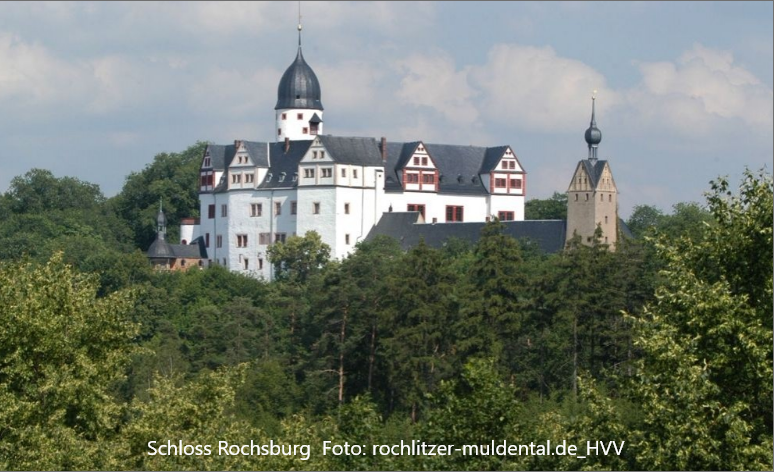 Blick auf das Schloss Rochsburg - Lage und Anreise für Ihre Übernachtung am Sachsenring